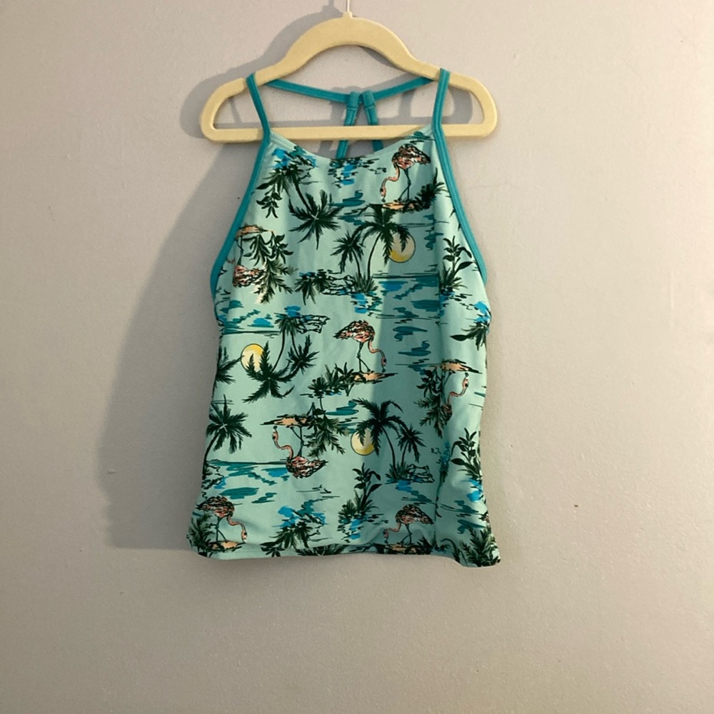Speedo Blue and Green Swim tankini with Tropical Print